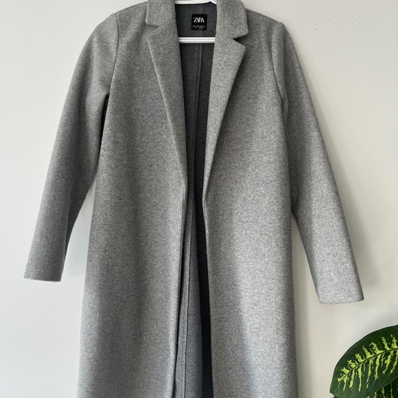 Zara Gray Long Blazer Coat - Picture 1 of 2